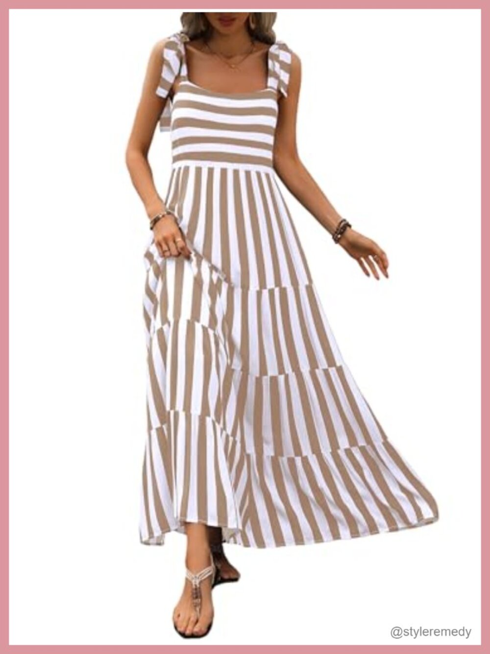 Women's Floral Maxi Dress Sleeveless Square Neck A-Line Boho Summer